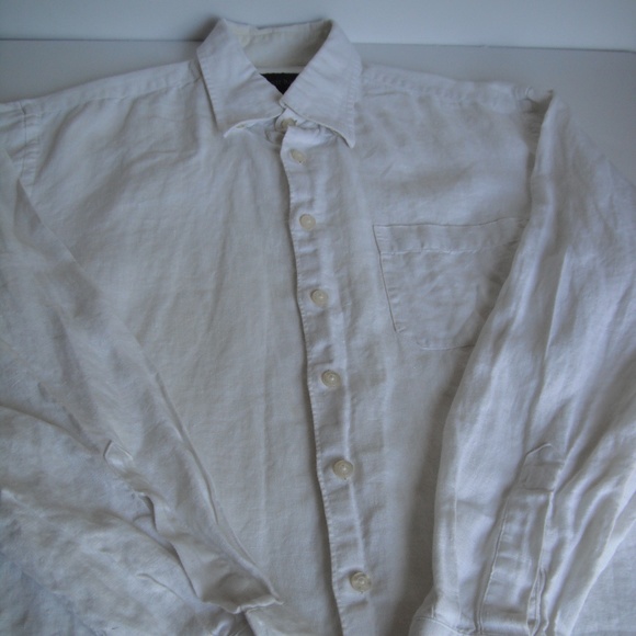 Scoott Barber in Men 100%Linen Long Sleeve Shirt - Picture 3 of 8